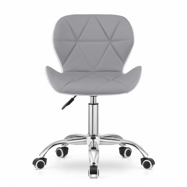AVOLA Ergonomisk Børnestole - Justerbar, Eco-Læder, Grå-Hvid
