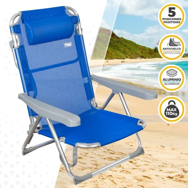 Strandstol Aktive Hopfällbar Blå 48 x 90 x 60 cm (2 antal)