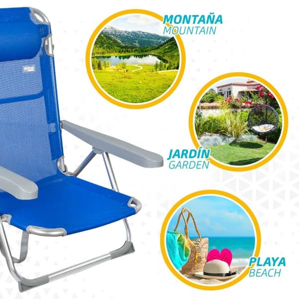Strandstol Aktive Hopfällbar Blå 48 x 90 x 60 cm (2 antal)