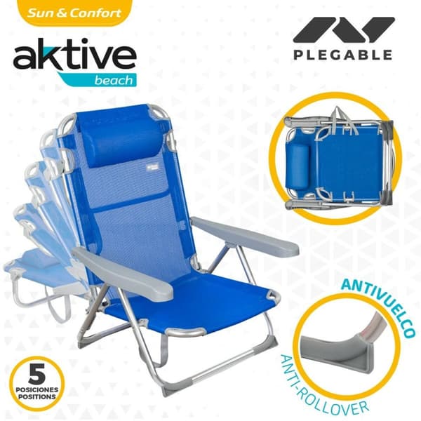 Strandkurv Aktive Foldbar Blå 48 x 90 x 60 cm (2 enheder)