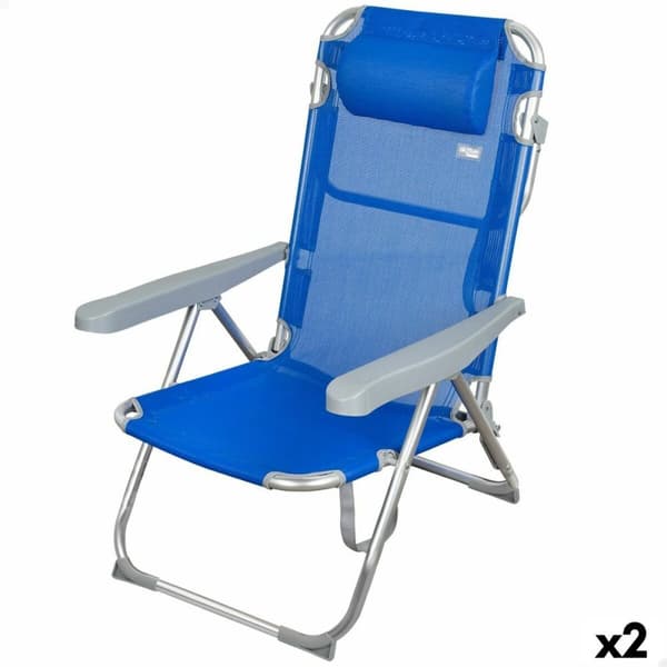 Strandkurv Aktive Foldbar Blå 48 x 90 x 60 cm (2 enheder)