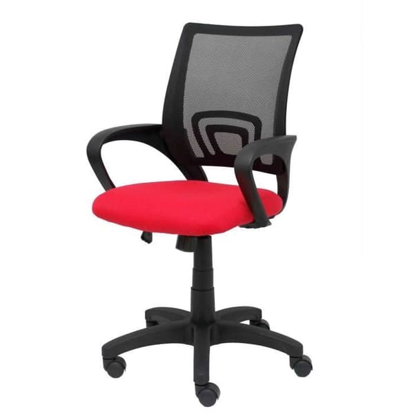 Ergonomisk kontorsstol - PIQUERAS Y CRESPO - Vianos - Röd - Svart nät - Bali tyg