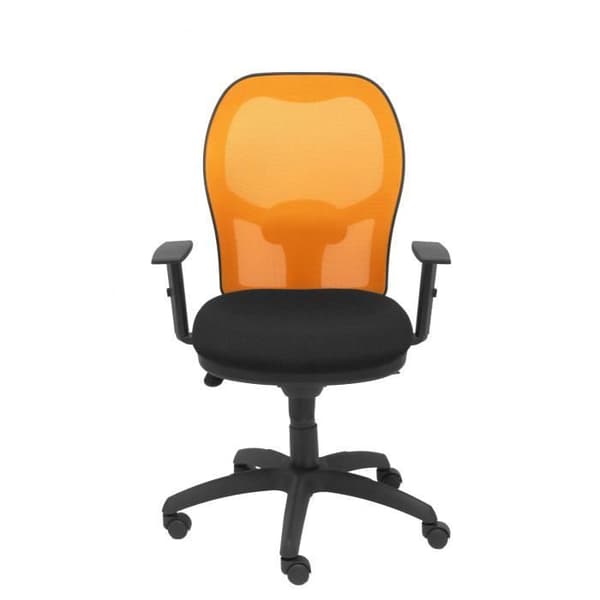 Jorquera stolsits i svart orange bali mesh