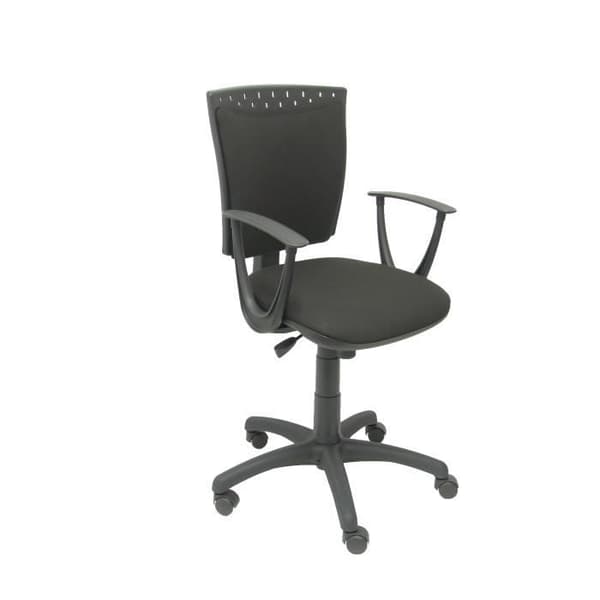Ergonomisk, vridbar och höj- och sänkbar kontorsstol - Sits och rygg klädd i svart BALI-tyg PIQUERAS Y CRESPO