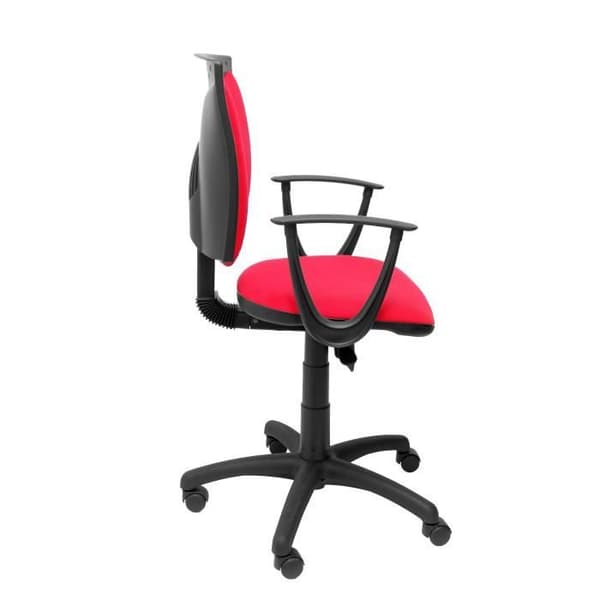Ergonomisk kontorsstol, vridbar och justerbar i höjdled Sits och rygg klädd i rött BALI-tyg PIQUERAS Y CRESPO