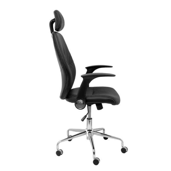 Ergonomisk kontorsstol med lutningsmekanism, infällbara armstöd, justerbart nackstöd och höjdjustering -