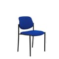 Miniatyrbild 1 av 2: Konfidentiell stol med 4 ben och svart struktur - Sits och rygg klädd i blått Similpiel-tyg PIQUERAS Y CRESPO