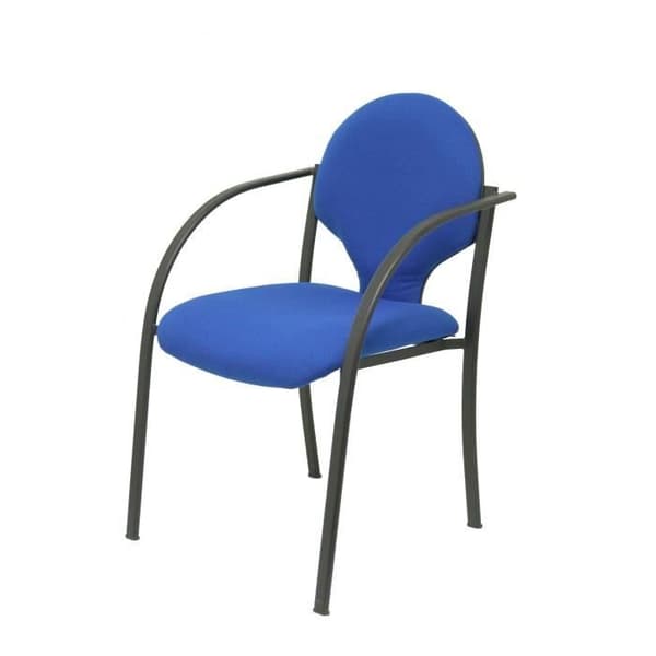 Hellin ergonomiska stolar - PIQUERAS Y CRESPO - Paket med 2 - Fasta armstöd - BALI blått tyg