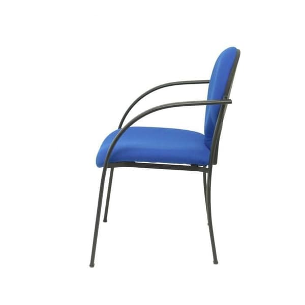 Hellin ergonomiska stolar - PIQUERAS Y CRESPO - Paket med 2 - Fasta armstöd - BALI blått tyg