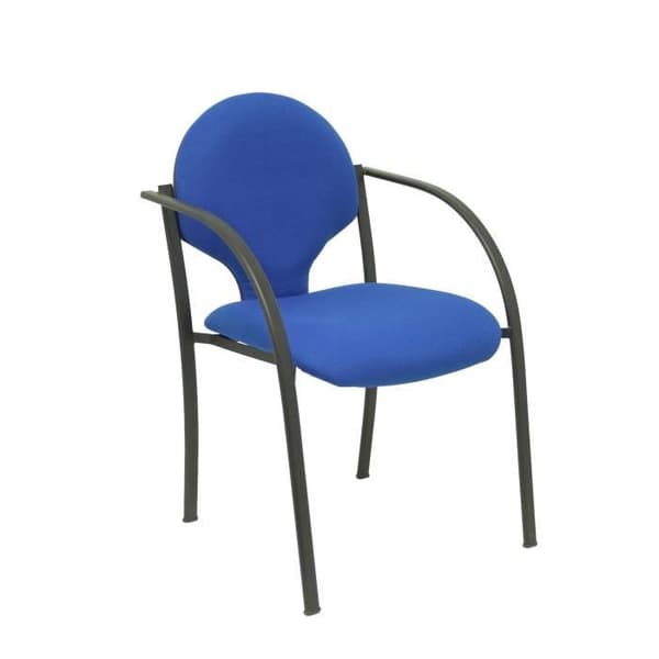 Hellin ergonomiska stolar - PIQUERAS Y CRESPO - Paket med 2 - Fasta armstöd - BALI blått tyg