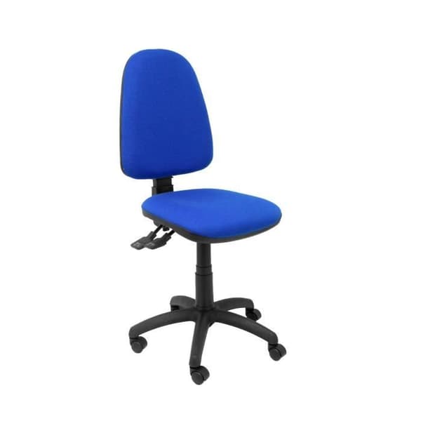 Ergonomisk kontorsstol med synkromekanism och justerbar i höjdled - Sits och rygg klädd i blått BALI-tyg