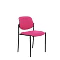 Miniatyrbild 1 av 2: Konfidentiell stol med 4 ben och svart struktur - Sits och rygg klädd i rosa Similpiel-tyg PIQUERAS Y CRESPO