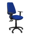 Miniatyrbild 2 av 2: Ergonomisk kontorsstol med synkromekanism och justerbar höjd - Sits och rygg klädd i blått liknande läder (ARMS