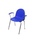 Miniatyrbild 3 av 4: Pack med 4 stolar - PIQUERAS Y CRESPO - Ves - Ergonomiska - Blå plast - Fasta armstöd