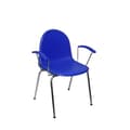 Miniatyrbild 1 av 4: Pack med 4 stolar - PIQUERAS Y CRESPO - Ves - Ergonomiska - Blå plast - Fasta armstöd