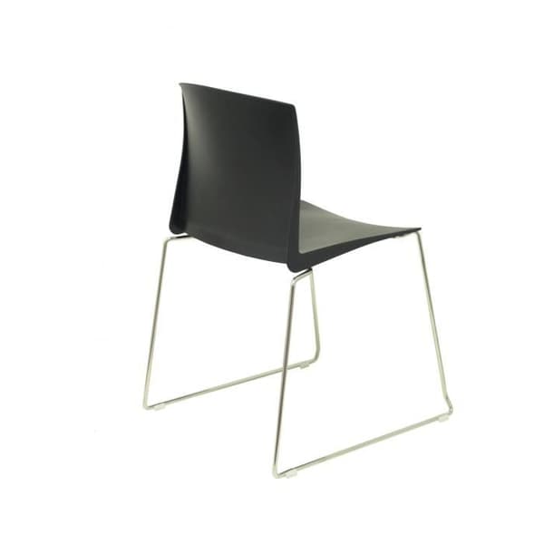 Ergonomiska förtroendestolar PIQUERAS Y CRESPO Boniches - Paket med 4 - Svart - PVC - Varilla cromada