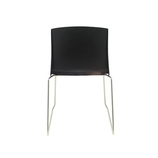Ergonomiska förtroendestolar PIQUERAS Y CRESPO Boniches - Paket med 4 - Svart - PVC - Varilla cromada