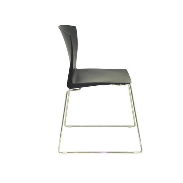 Ergonomiska förtroendestolar PIQUERAS Y CRESPO Boniches - Paket med 4 - Svart - PVC - Varilla cromada