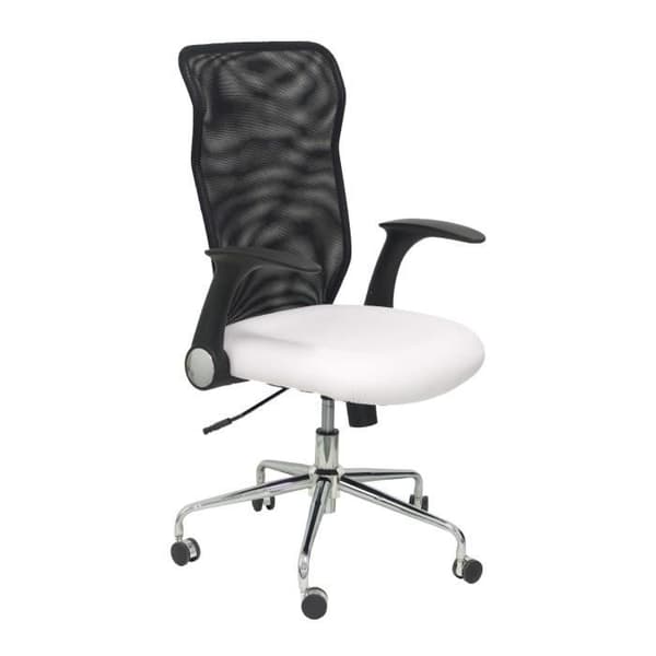 Ergonomisk kontorsstol - PIQUERAS Y CRESPO - Modell Minaya - Vit syntetik - Retraktabla armstöd