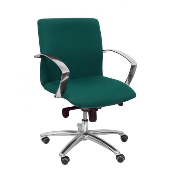 Ergonomisk mottagningsfåtölj med lutningsmekanism och justerbar i höjdled Sits och rygg klädd i grönt BALI-tyg