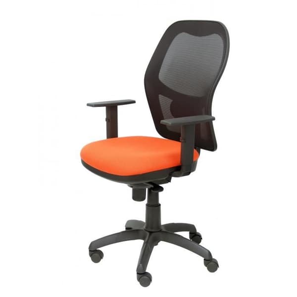 Ergonomisk kontorsstol med synkromekanism, justerbara armstöd och höjdjustering Andningsbart nätryggstöd i svart