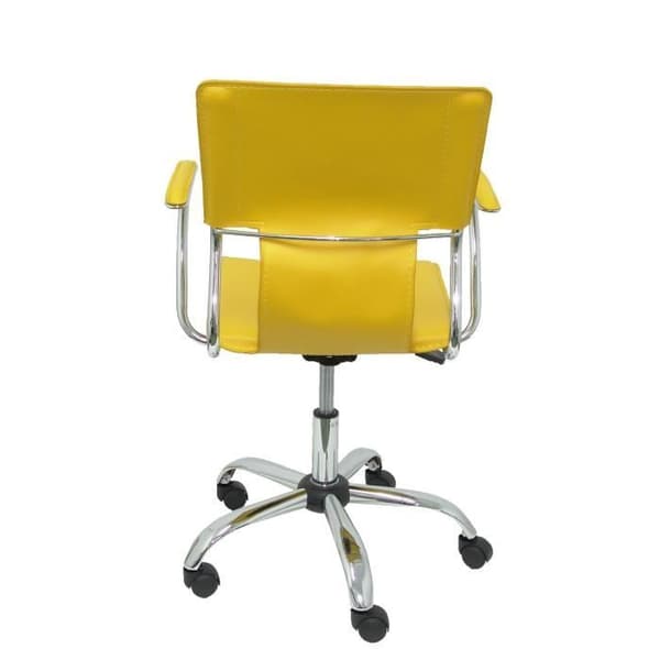 Ergonomisk kontorsstol med fasta armar - PIQUERAS Y CRESPO - Modell 214 - Gul - Imitation