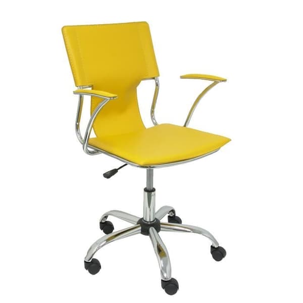 Ergonomisk kontorsstol med fasta armar - PIQUERAS Y CRESPO - Modell 214 - Gul - Imitation