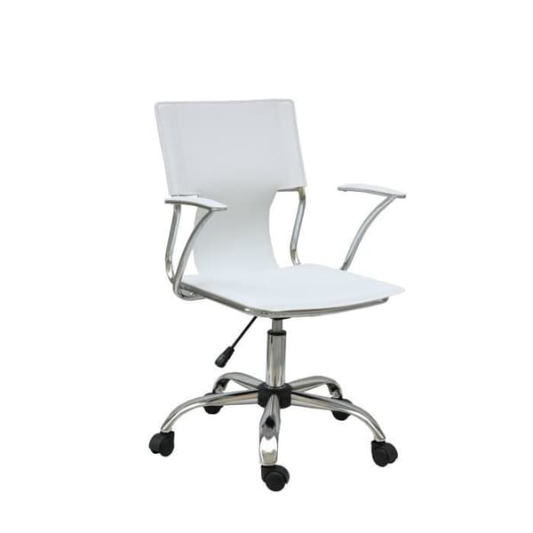 Ergonomisk kontorsstol med fasta armar - PIQUERAS Y CRESPO - Modell 214 - Vit - Imitation