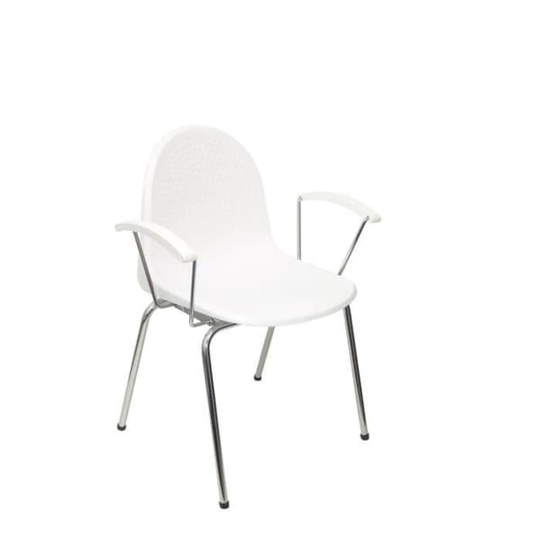 PIQUERAS Y CRESPO Modelo Ves -Pack 4 sillas confides ergonÃ³micas con brazos fijos cromados y estructura cromada - Asiento y