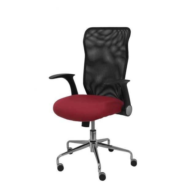 Silla Minaya respaldo malla negro asiento bali granat