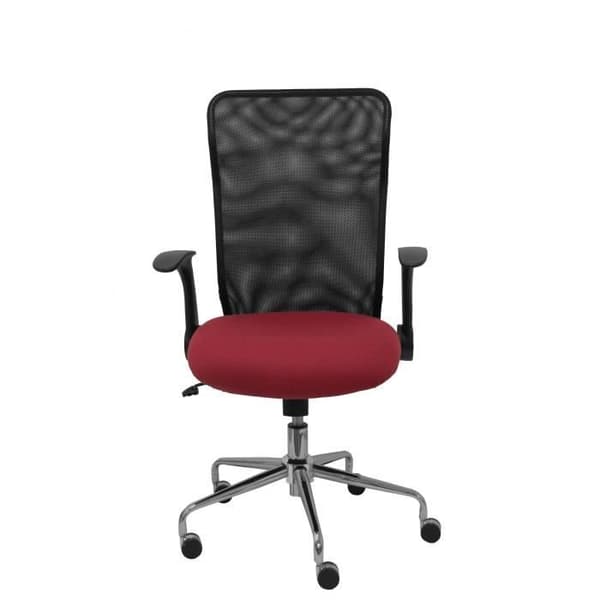 Silla Minaya respaldo malla negro asiento bali granat