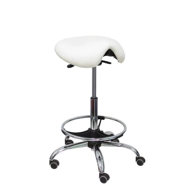 Ergonomisk roterande klinisk pall med anatomisk sits och höjdjustering (krom fotstöd INGÅR) Klädd sits
