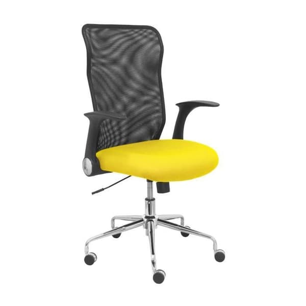 Minaya ergonomisk kontorsstol - PIQUERAS Y CRESPO - Bali-gul mesh-rygg och sits