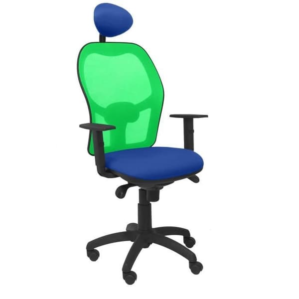 Ergonomisk kontorsstol Jorquera - PIQUERAS Y CRESPO - Grön - Tyg - Baliblå - Med fast nackstöd