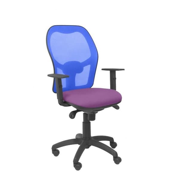 Ergonomisk kontorsstol Jorquera - PIQUERAS Y CRESPO - Bali lilablå mesh - Justerbara armar och höjd