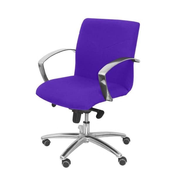 Ergonomisk mottagningsfåtölj med lutningsmekanism och justerbar i höjdled Sits och rygg klädd i lila BALI-tyg