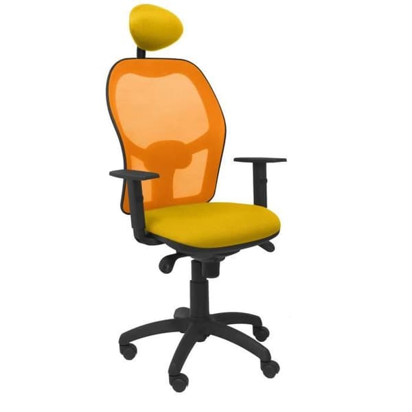 Jorquera stol orange mesh bali gul sits med fast nackstöd