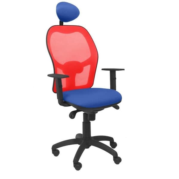 Jorquera ergonomisk kontorsstol - PIQUERAS Y CRESPO - Mesh röd, Bali blå, fast nackstöd