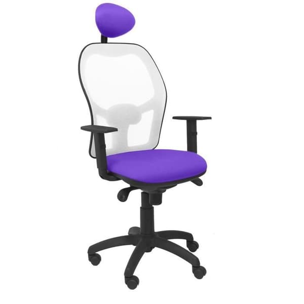 Jorquera stol bali lila vit mesh sits med fast nackstöd