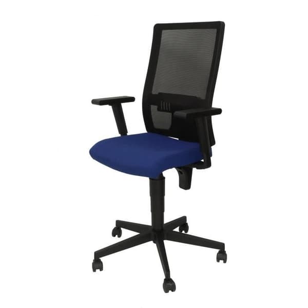 Ergonomisk kontorsstol med synkron mekanism, justerbara armstöd och svankstöd - Andningsbart ryggstöd i svart mesh
