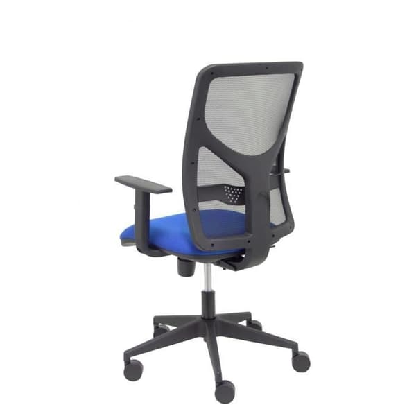 Ergonomisk kontorsstol Motilla - PIQUERAS Y CRESPO - Malla negra - Asiento Bali azul - Justerbar arm