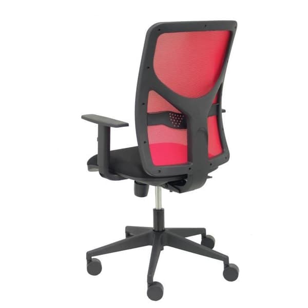 Ergonomisk kontorsstol Motilla - PIQUERAS Y CRESPO - Malla roja - Asiento Bali negro - Justerbar arm