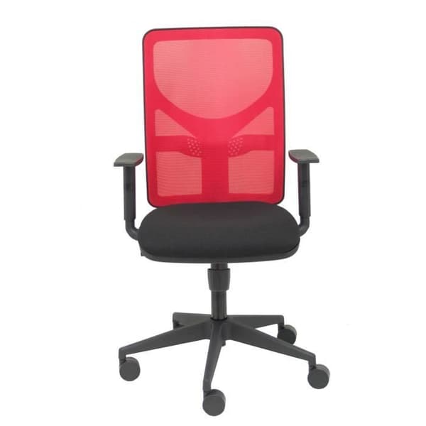 Ergonomisk kontorsstol Motilla - PIQUERAS Y CRESPO - Malla roja - Asiento Bali negro - Justerbar arm