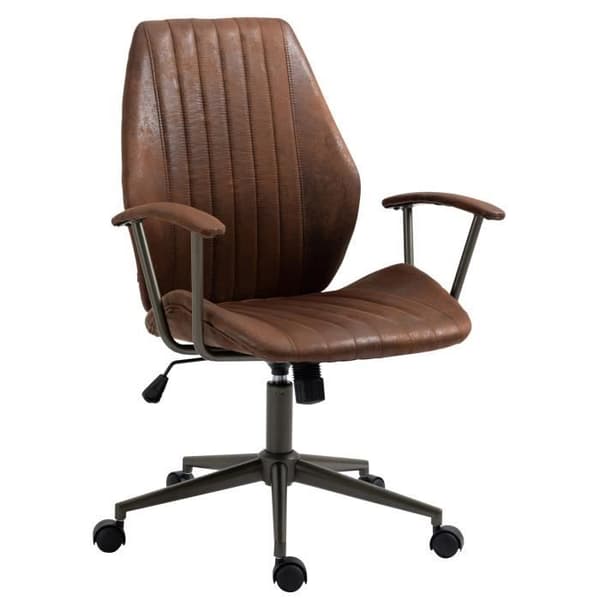 Retro Kontorsstol Nampa - CLP - Kognac - Syntetisk - Armstöd - Metallställning
