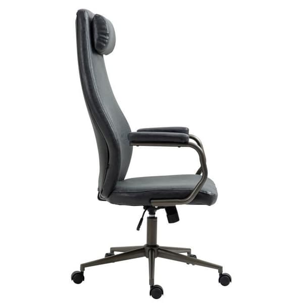 Pocatello kontorsstol i konstläder - CLP - Antik svart - Justerbar - Svängbar - Elegans - Chic