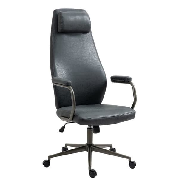 Pocatello kontorsstol i konstläder - CLP - Antik svart - Justerbar - Svängbar - Elegans - Chic