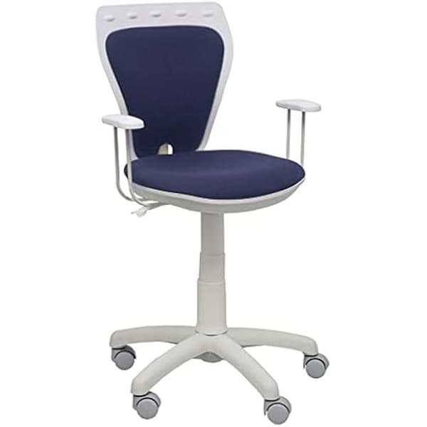 Ministyle - Ergonomisk barnstol med lamakontaktmekanism, höjdjusterbara och fasta armstöd, vit färg,