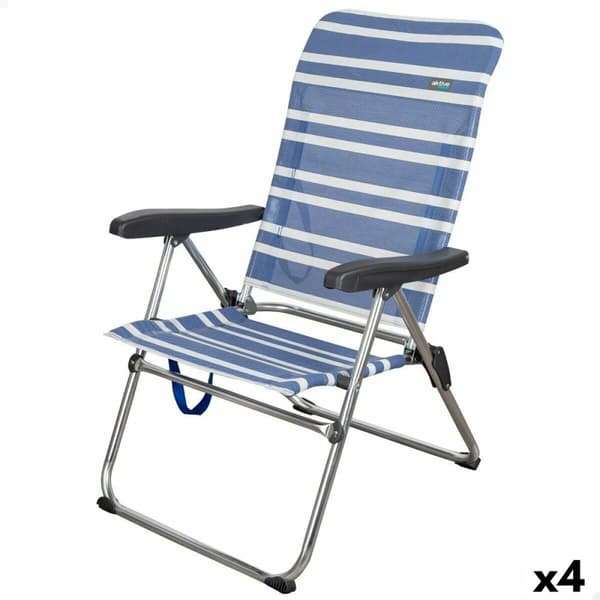Strandstol Aktive Mykonos Blå 47 x 93 x 63 cm (4 antal)