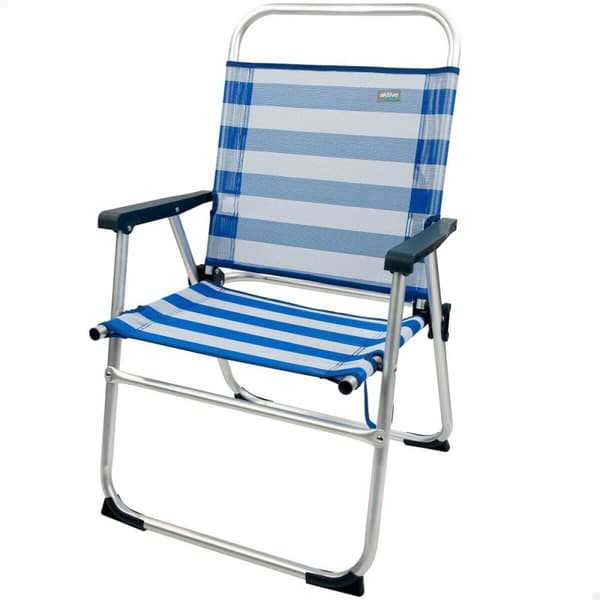 Strandstol Aktive Blå Vit 48 x 88 x 50 cm Aluminium Hopfällbar (4 antal)
