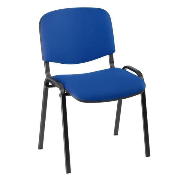 Ekoblå konferensstol - svarta ben - Set om 4